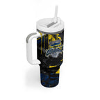 Personalized North Queensland Cowboys Tumbler With Handle Graffiti Grunge Abstract Urban Street Style Design