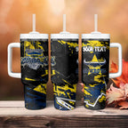 Personalized North Queensland Cowboys Tumbler With Handle Graffiti Grunge Abstract Urban Street Style Design