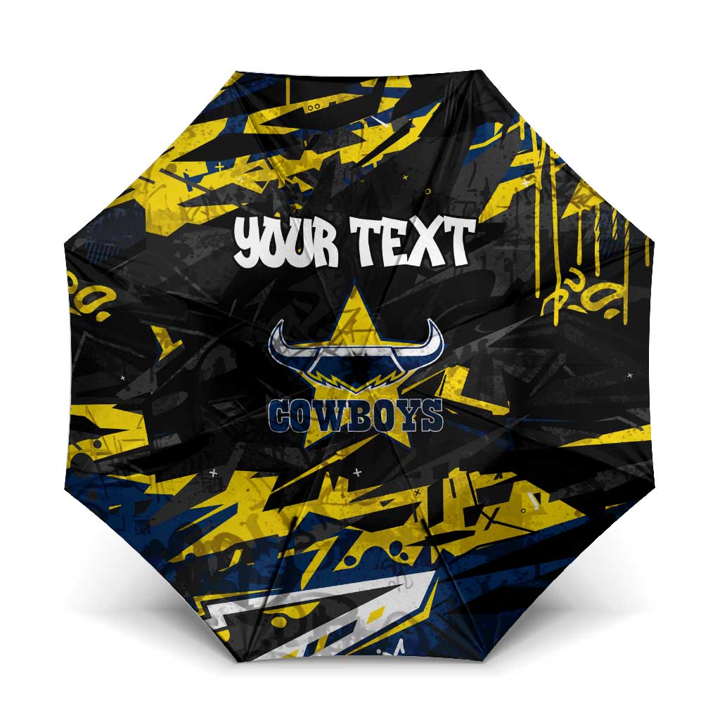 Personalized North Queensland Cowboys Umbrella Graffiti Grunge Abstract Urban Street Style Design