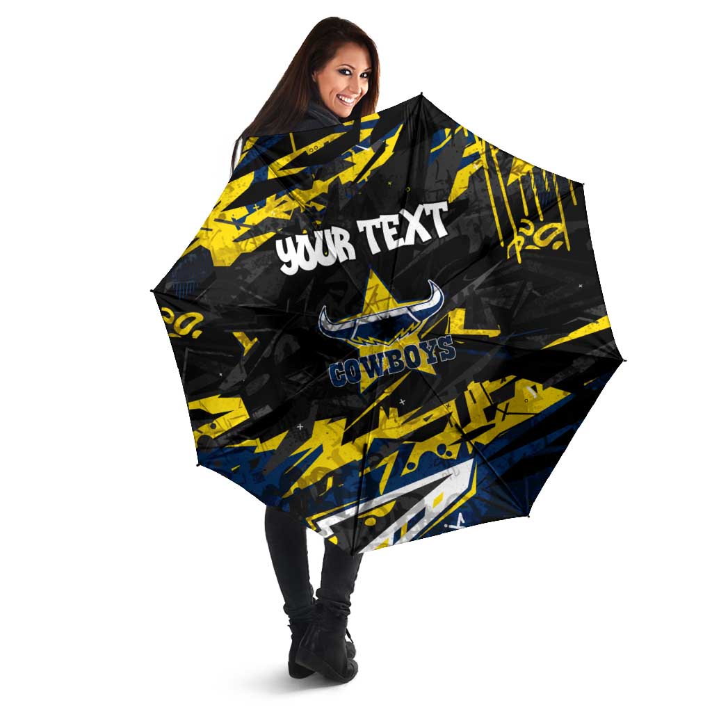 Personalized North Queensland Cowboys Umbrella Graffiti Grunge Abstract Urban Street Style Design