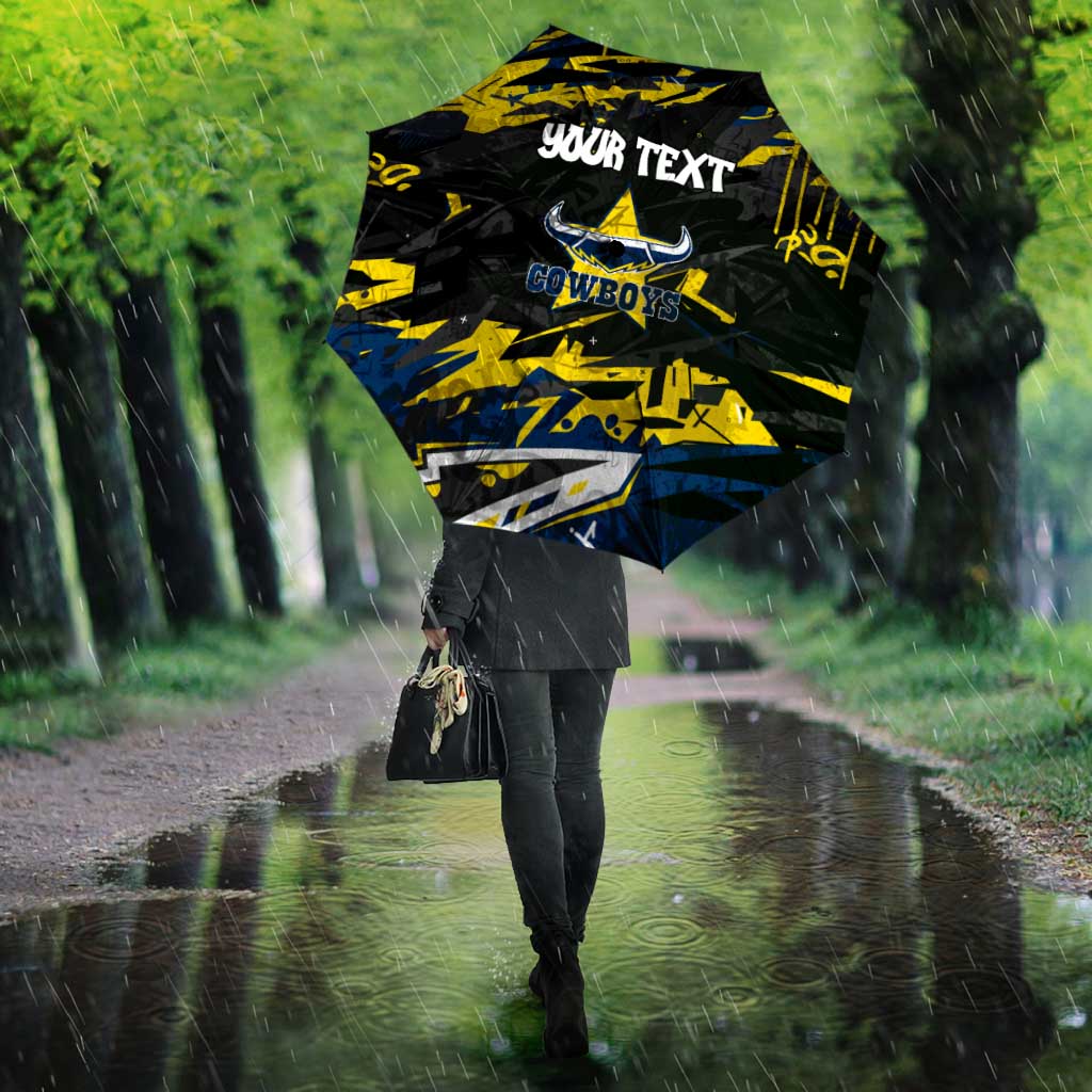 Personalized North Queensland Cowboys Umbrella Graffiti Grunge Abstract Urban Street Style Design