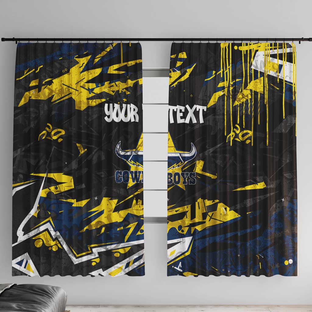 Personalized North Queensland Cowboys Window Curtain Graffiti Grunge Abstract Urban Street Style Design