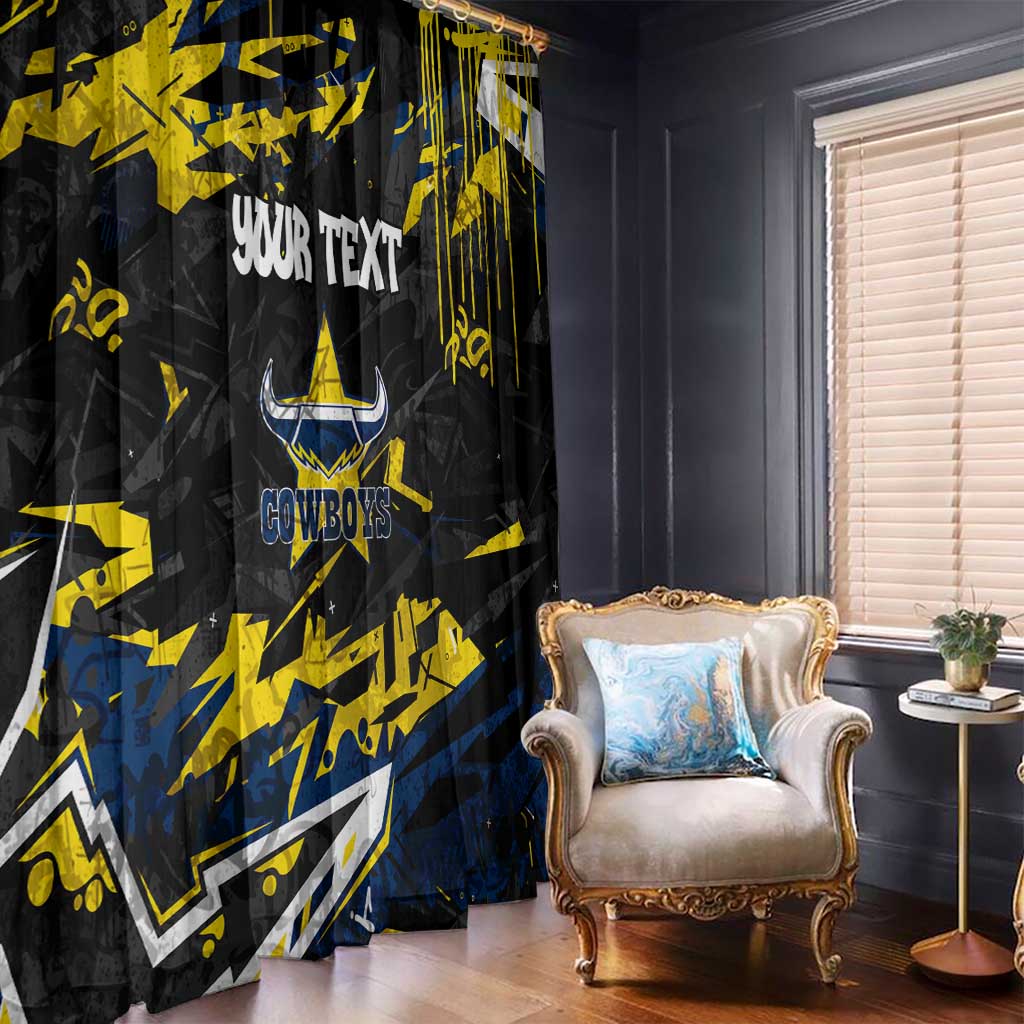 Personalized North Queensland Cowboys Window Curtain Graffiti Grunge Abstract Urban Street Style Design