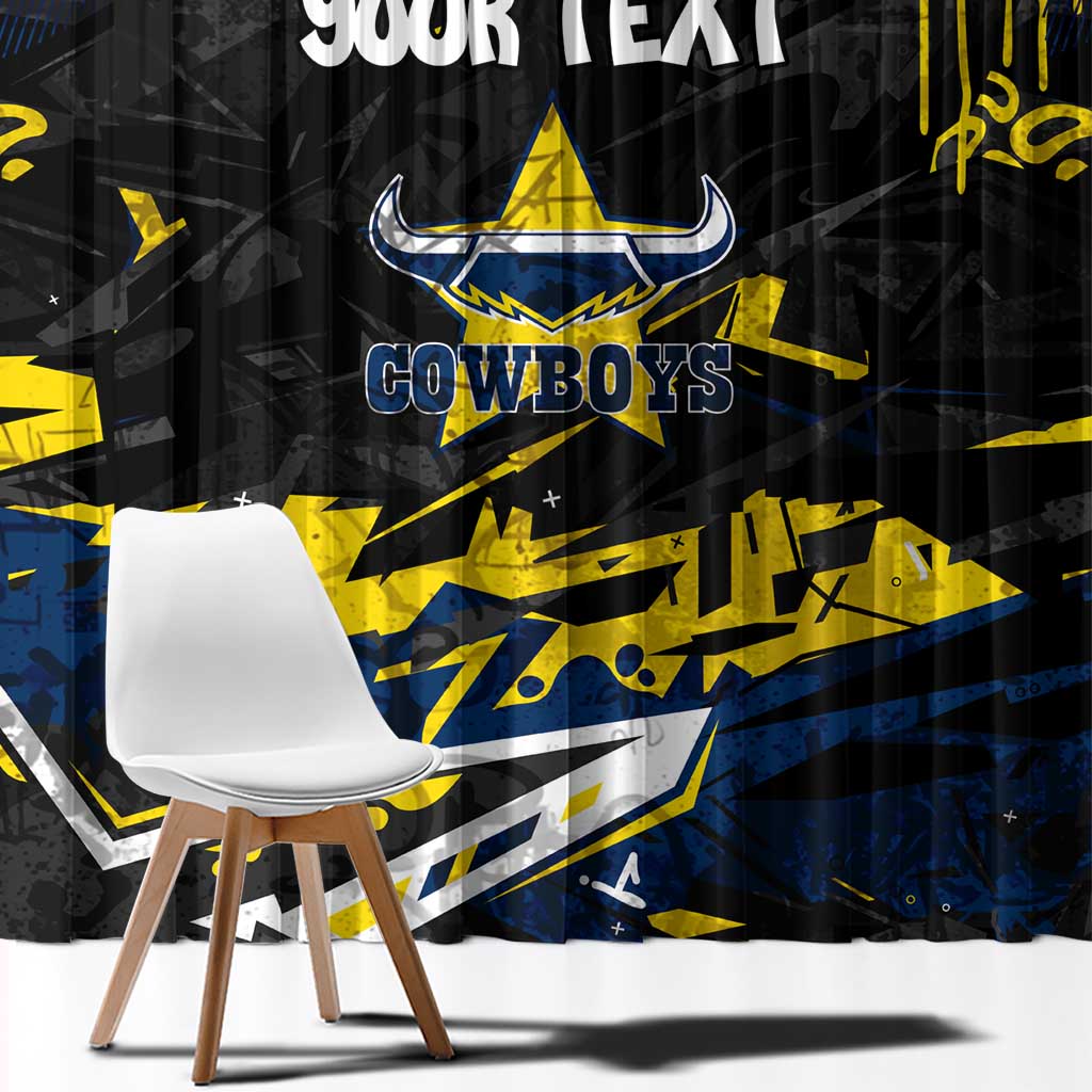 Personalized North Queensland Cowboys Window Curtain Graffiti Grunge Abstract Urban Street Style Design