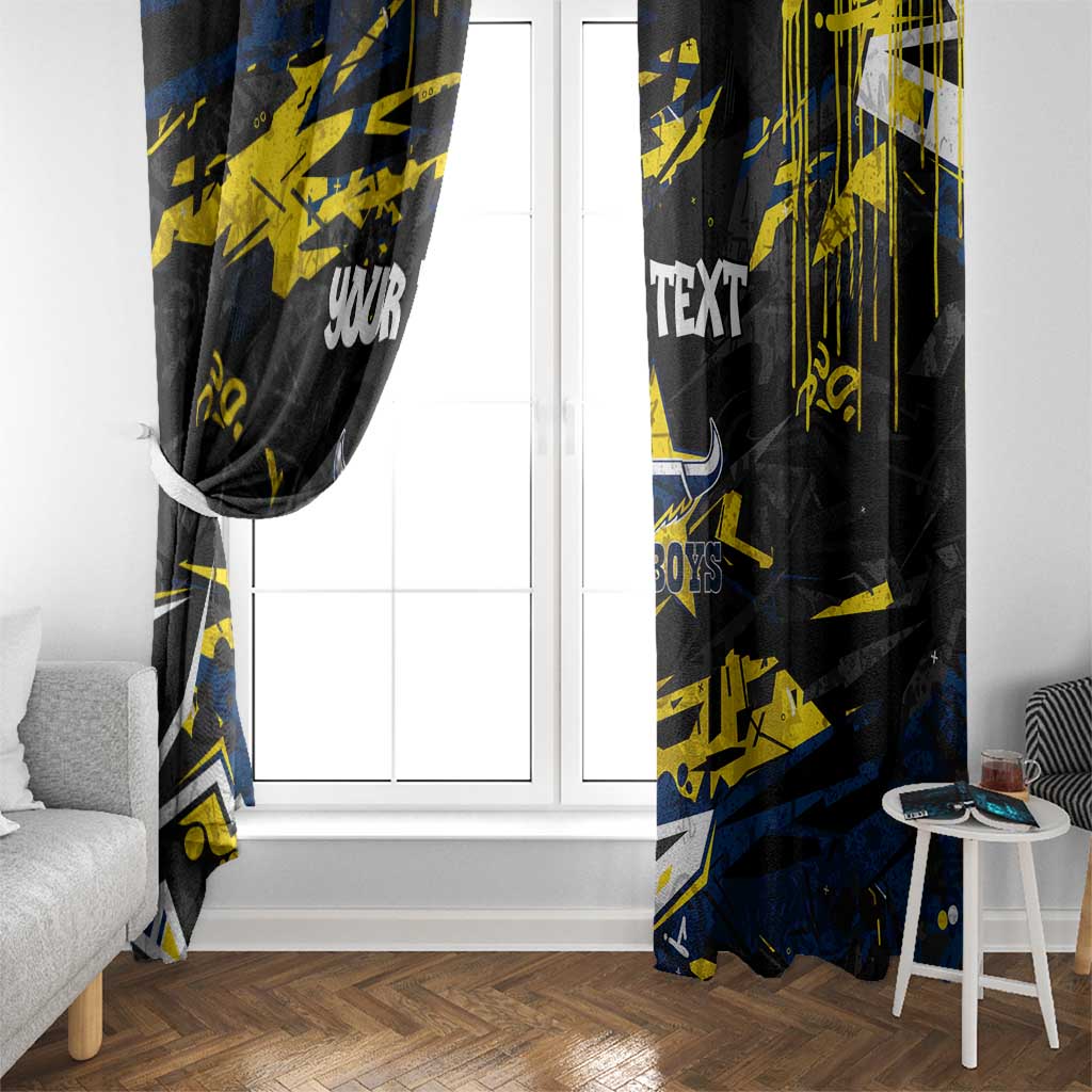 Personalized North Queensland Cowboys Window Curtain Graffiti Grunge Abstract Urban Street Style Design