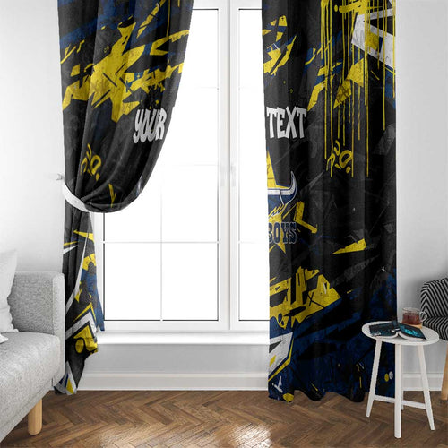 Personalized North Queensland Cowboys Window Curtain Graffiti Grunge Abstract Urban Street Style Design