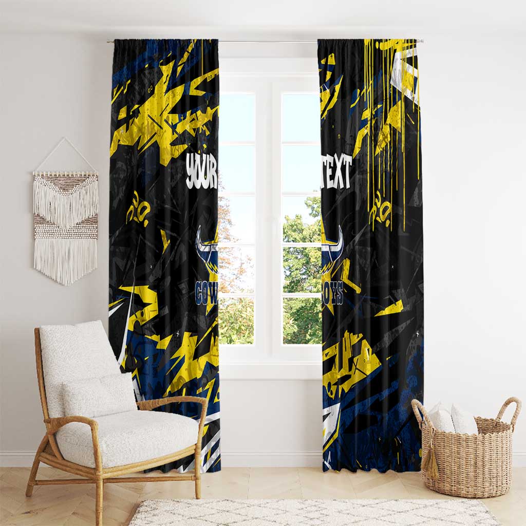 Personalized North Queensland Cowboys Window Curtain Graffiti Grunge Abstract Urban Street Style Design
