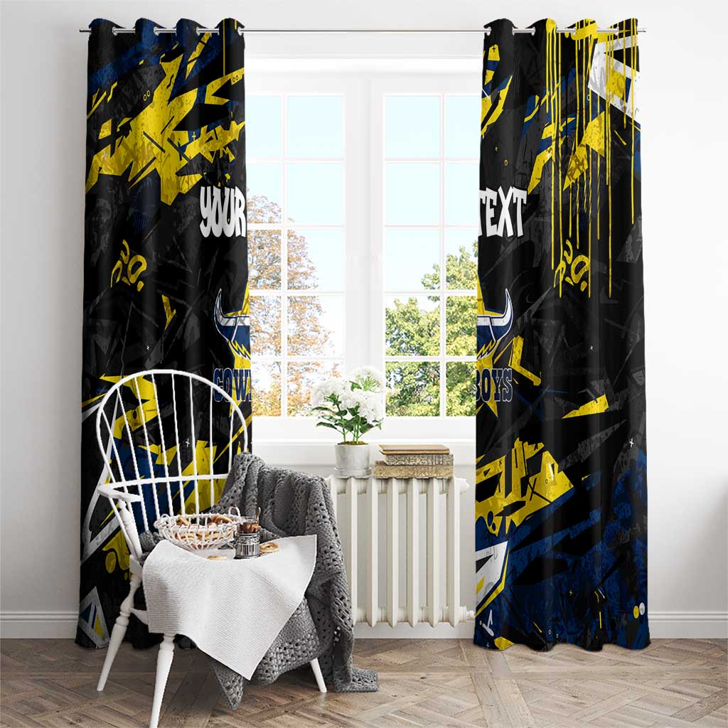 Personalized North Queensland Cowboys Window Curtain Graffiti Grunge Abstract Urban Street Style Design