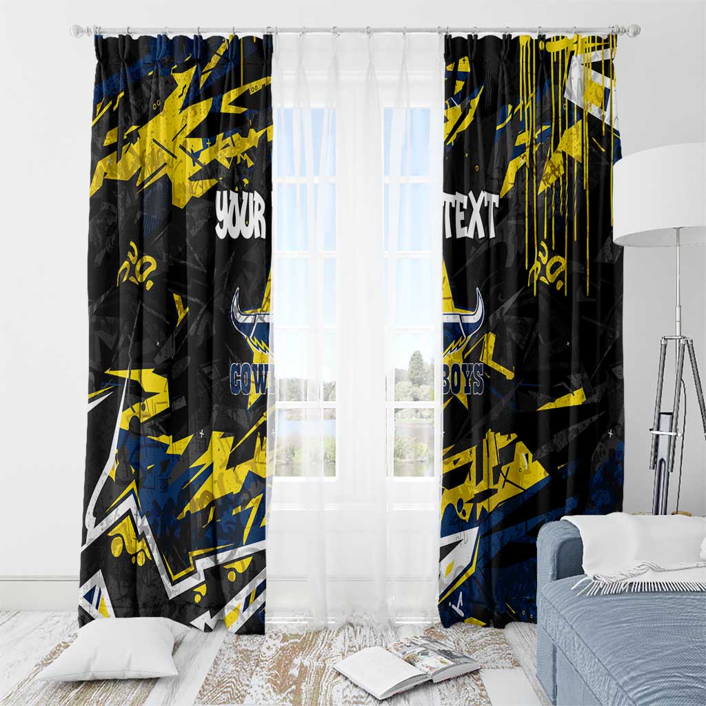 Personalized North Queensland Cowboys Window Curtain Graffiti Grunge Abstract Urban Street Style Design