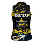 Personalized North Queensland Cowboys Women Sleeveless Polo Shirt Graffiti Grunge Abstract Urban Street Style Design