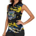 Personalized North Queensland Cowboys Women Sleeveless Polo Shirt Graffiti Grunge Abstract Urban Street Style Design