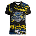 Personalized North Queensland Cowboys Women V-Neck T-Shirt Graffiti Grunge Abstract Urban Street Style Design