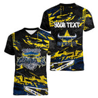 Personalized North Queensland Cowboys Women V-Neck T-Shirt Graffiti Grunge Abstract Urban Street Style Design