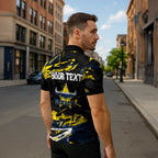 Personalized North Queensland Cowboys Zipper Polo Shirt Graffiti Grunge Abstract Urban Street Style Design