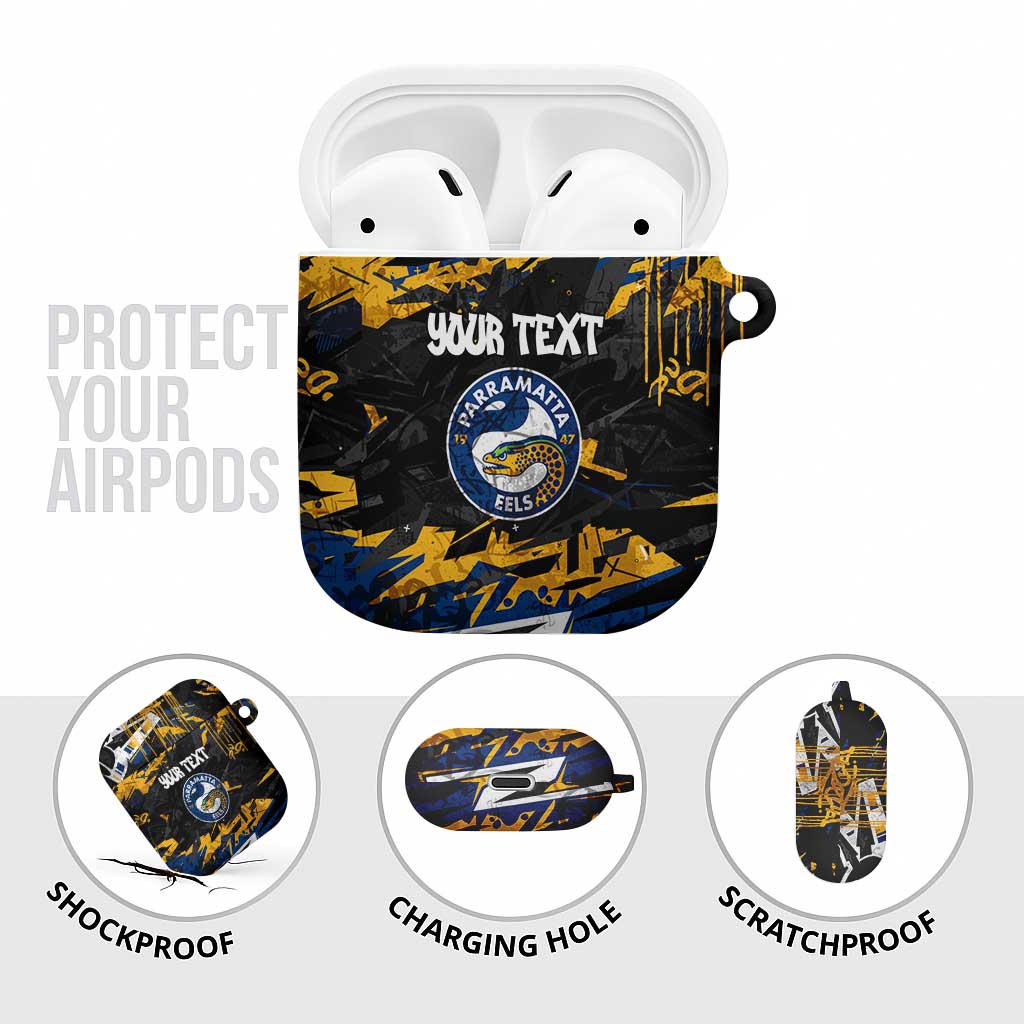 Personalized Parramatta Eels AirPods Case Graffiti Grunge Abstract Urban Street Style Design