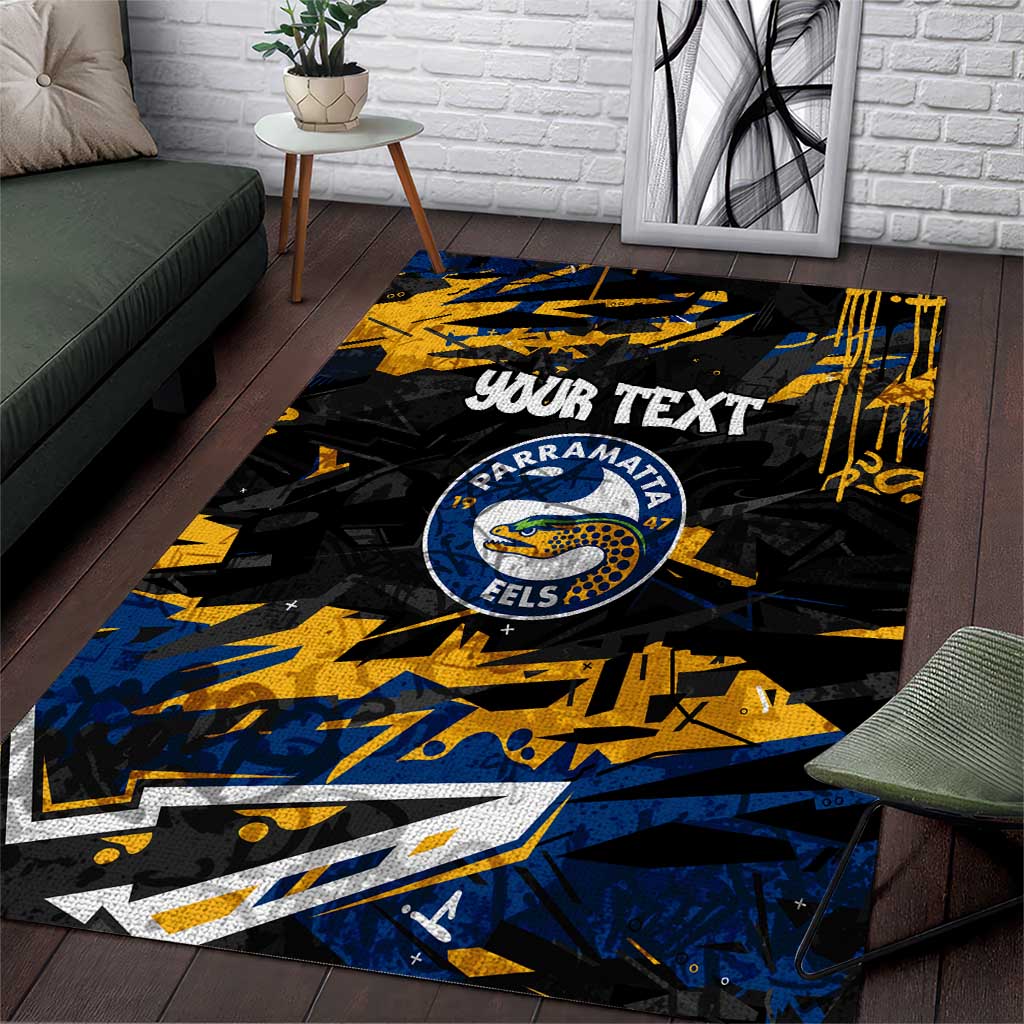 Personalized Parramatta Eels Area Rug Graffiti Grunge Abstract Urban Street Style Design