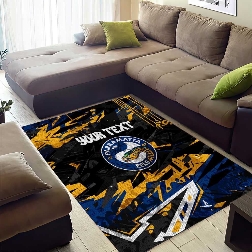 Personalized Parramatta Eels Area Rug Graffiti Grunge Abstract Urban Street Style Design