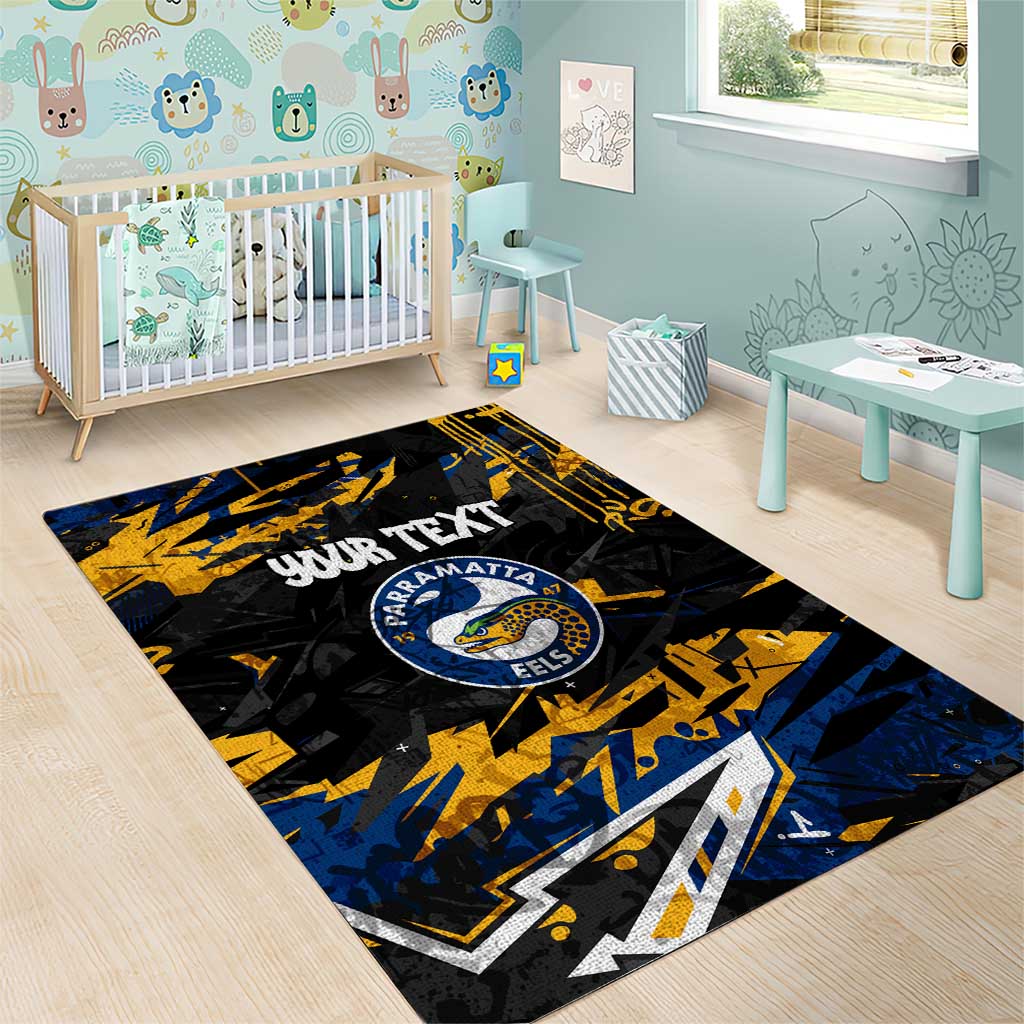 Personalized Parramatta Eels Area Rug Graffiti Grunge Abstract Urban Street Style Design