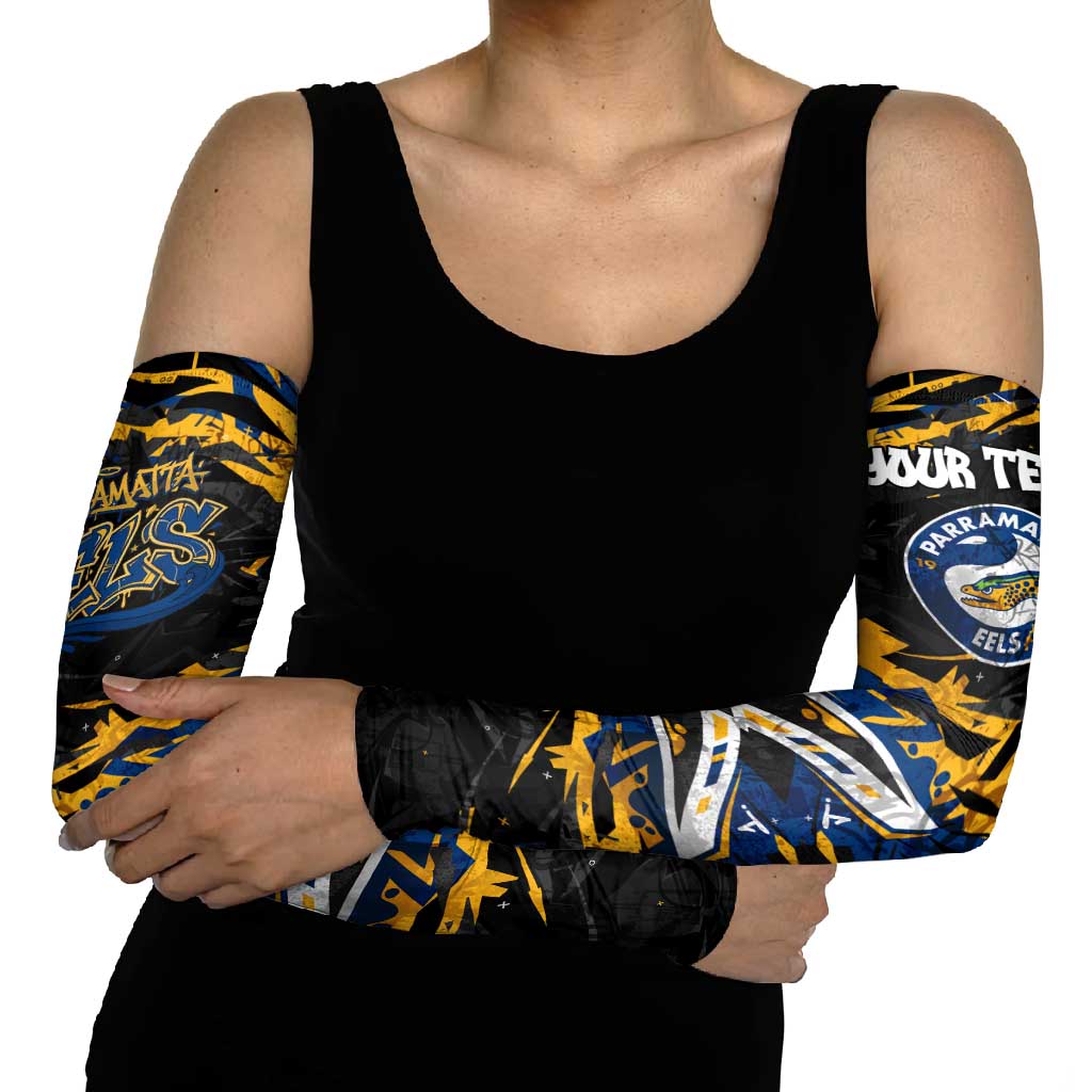 Personalized Parramatta Eels Arm Sleeves Graffiti Grunge Abstract Urban Street Style Design
