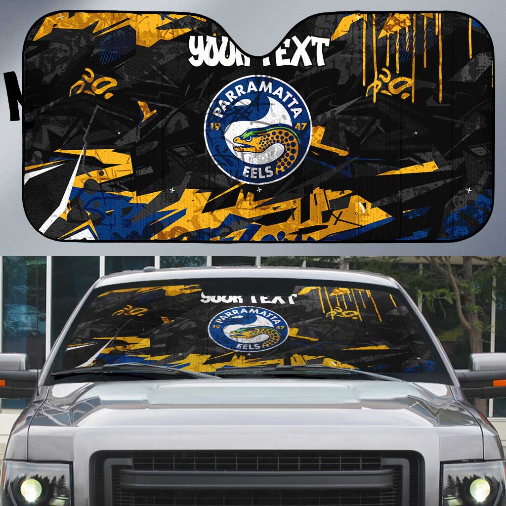 Personalized Parramatta Eels Auto Sun Shade Graffiti Grunge Abstract Urban Street Style Design