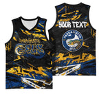 Personalized Parramatta Eels Basketball Jersey Graffiti Grunge Abstract Urban Street Style Design