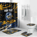 Personalized Parramatta Eels Bathroom Set Graffiti Grunge Abstract Urban Street Style Design