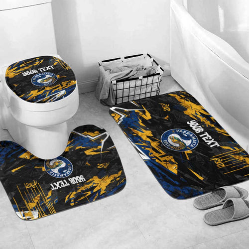 Personalized Parramatta Eels Bathroom Set Graffiti Grunge Abstract Urban Street Style Design