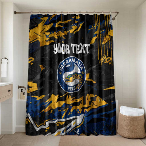Personalized Parramatta Eels Bathroom Set Graffiti Grunge Abstract Urban Street Style Design