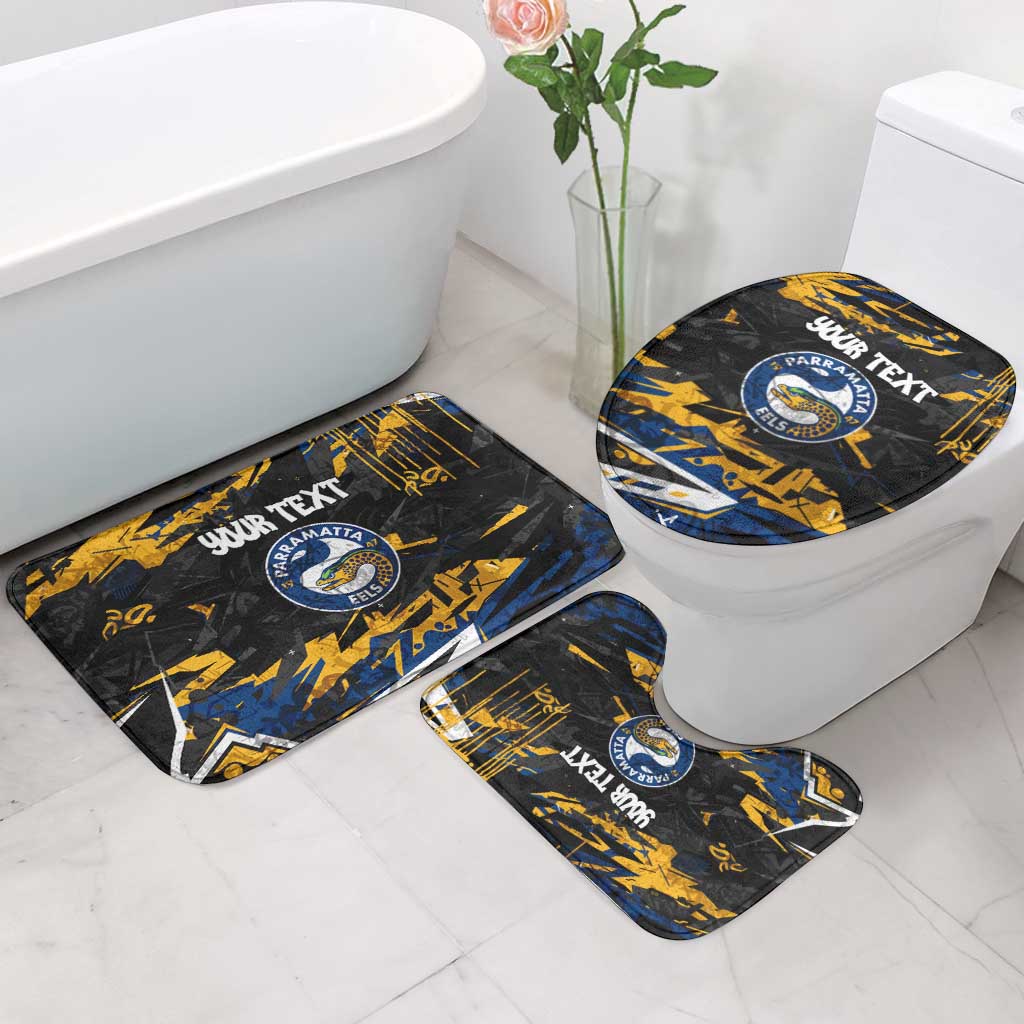 Personalized Parramatta Eels Bathroom Set Graffiti Grunge Abstract Urban Street Style Design