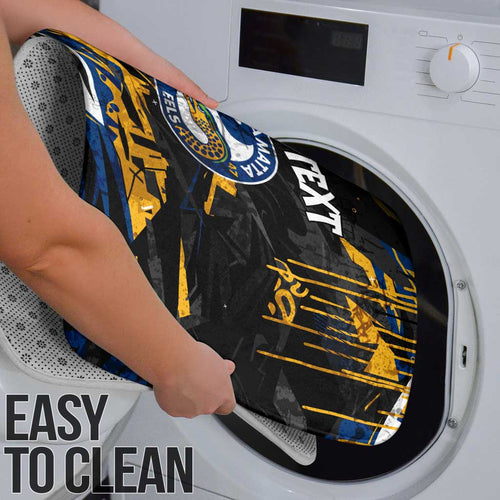 Personalized Parramatta Eels Bathroom Set Graffiti Grunge Abstract Urban Street Style Design