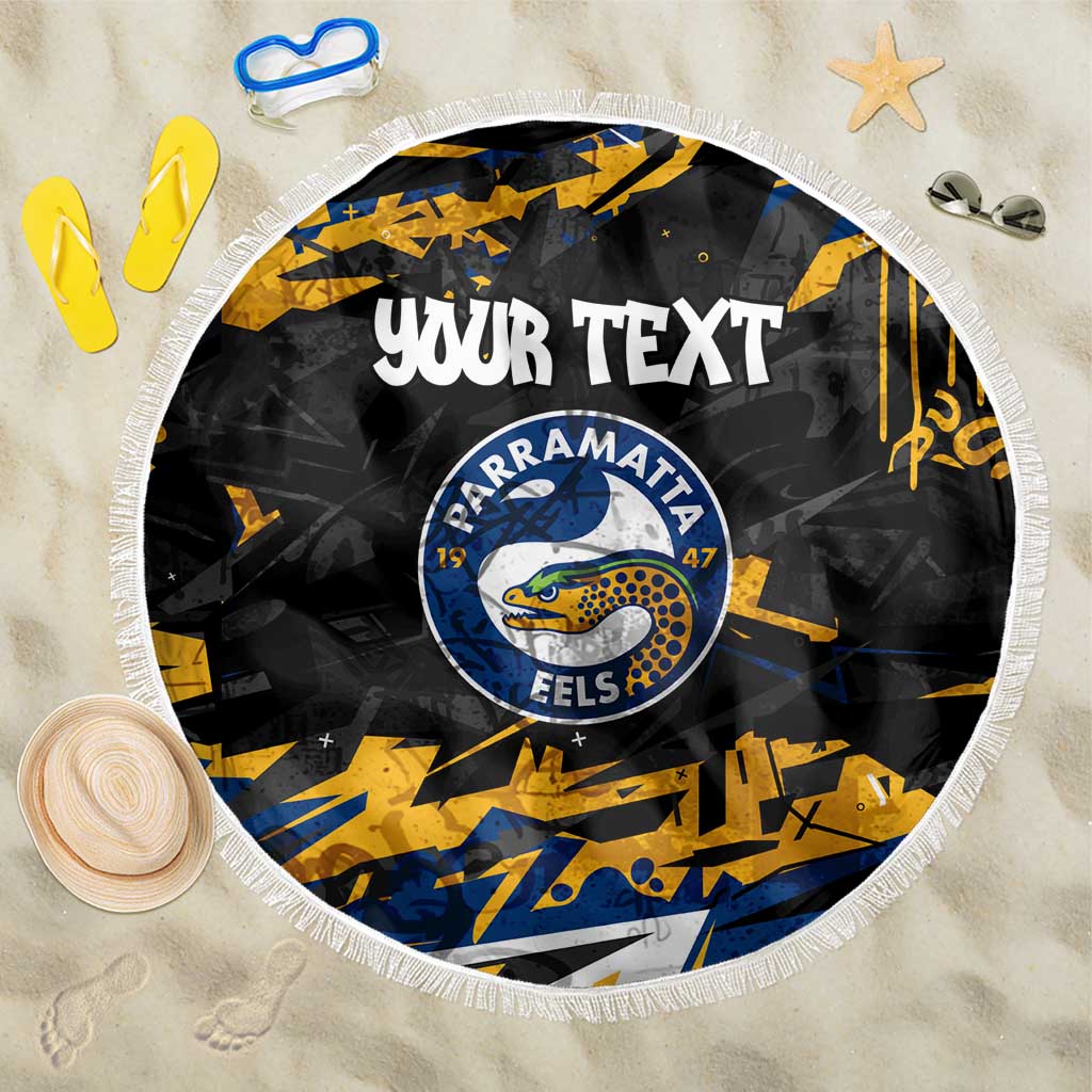 Personalized Parramatta Eels Beach Blanket Graffiti Grunge Abstract Urban Street Style Design