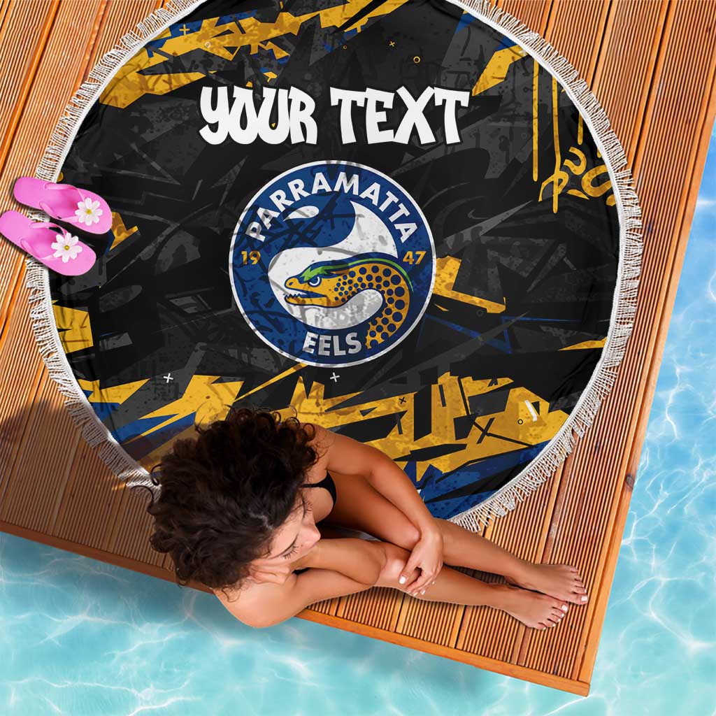 Personalized Parramatta Eels Beach Blanket Graffiti Grunge Abstract Urban Street Style Design