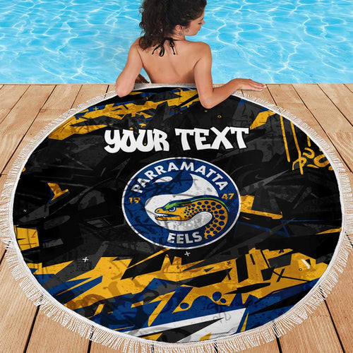 Personalized Parramatta Eels Beach Blanket Graffiti Grunge Abstract Urban Street Style Design