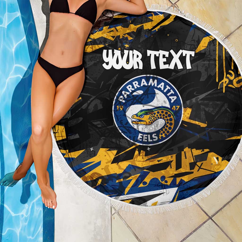 Personalized Parramatta Eels Beach Blanket Graffiti Grunge Abstract Urban Street Style Design