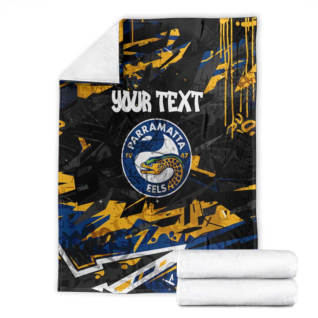 Personalized Parramatta Eels Blanket Graffiti Grunge Abstract Urban Street Style Design