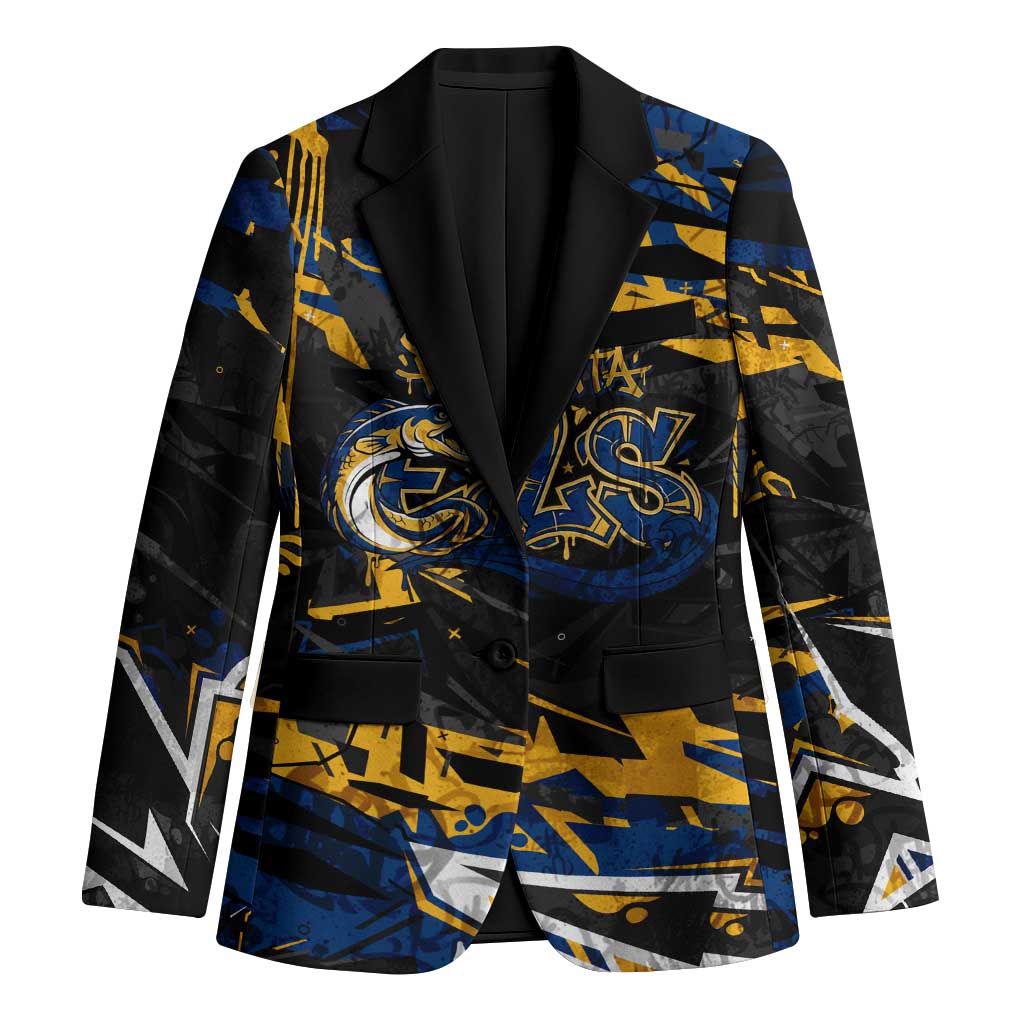 Personalized Parramatta Eels Blazer Graffiti Grunge Abstract Urban Street Style Design