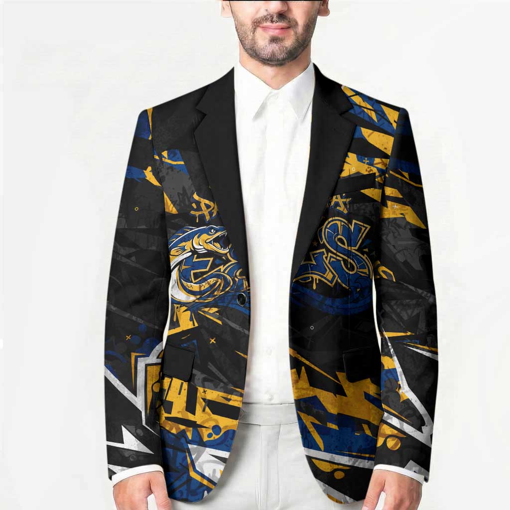 Personalized Parramatta Eels Blazer Graffiti Grunge Abstract Urban Street Style Design