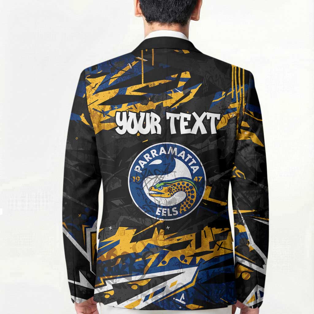 Personalized Parramatta Eels Blazer Graffiti Grunge Abstract Urban Street Style Design