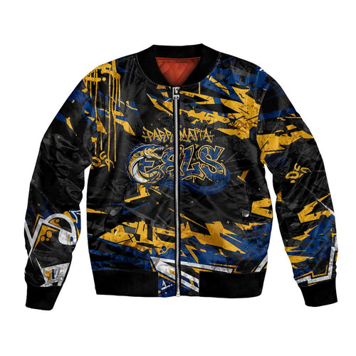 Personalized Parramatta Eels Bomber Jacket Graffiti Grunge Abstract Urban Street Style Design