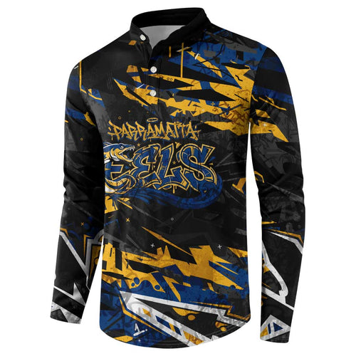 Personalized Parramatta Eels Button Sweatshirt Graffiti Grunge Abstract Urban Street Style Design