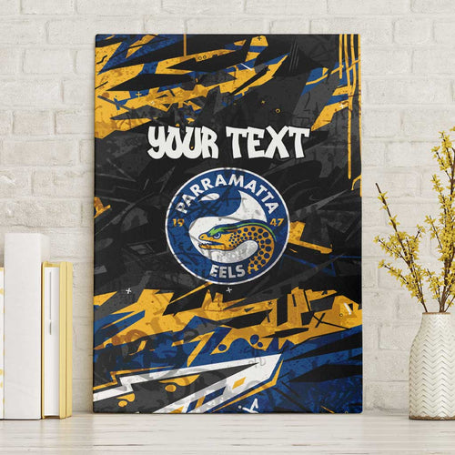 Personalized Parramatta Eels Canvas Wall Art Graffiti Grunge Abstract Urban Street Style Design