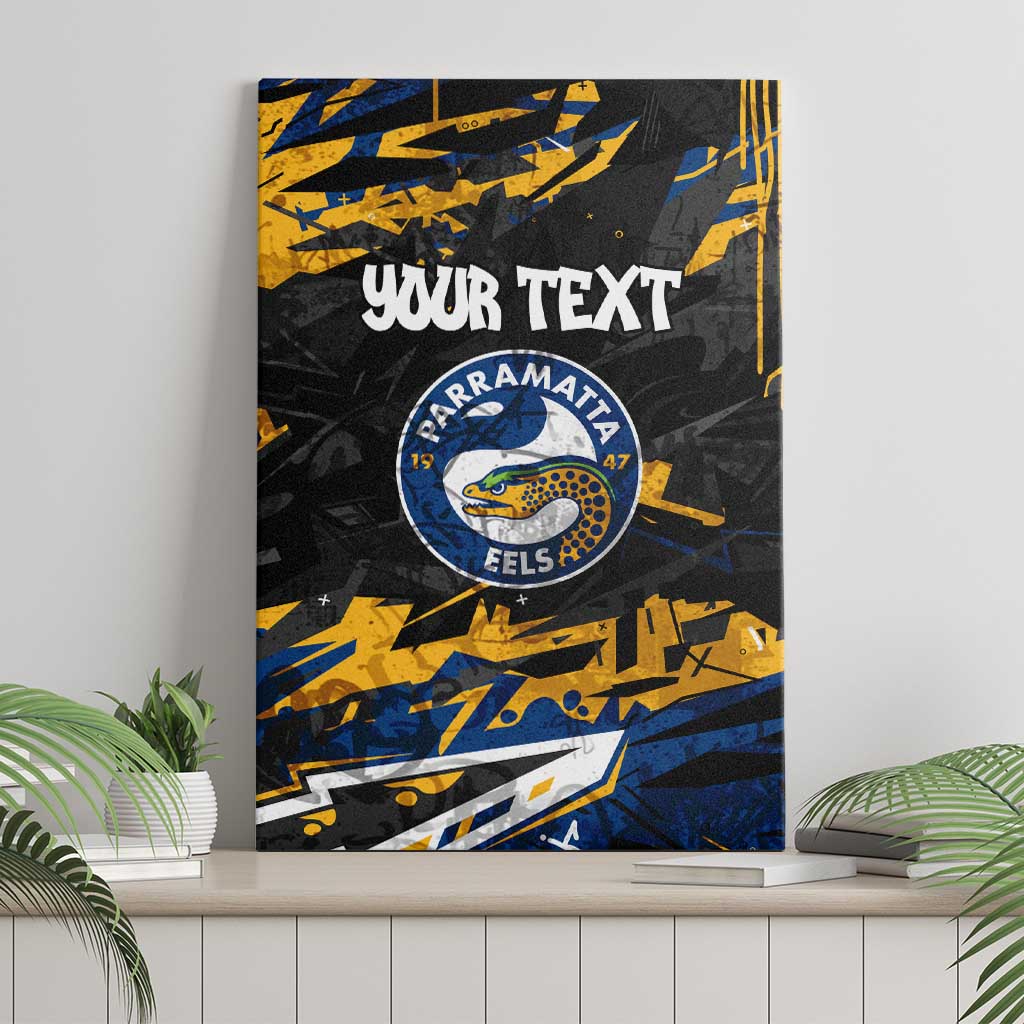 Personalized Parramatta Eels Canvas Wall Art Graffiti Grunge Abstract Urban Street Style Design