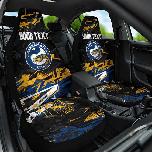 Personalized Parramatta Eels Car Seat Cover Graffiti Grunge Abstract Urban Street Style Design