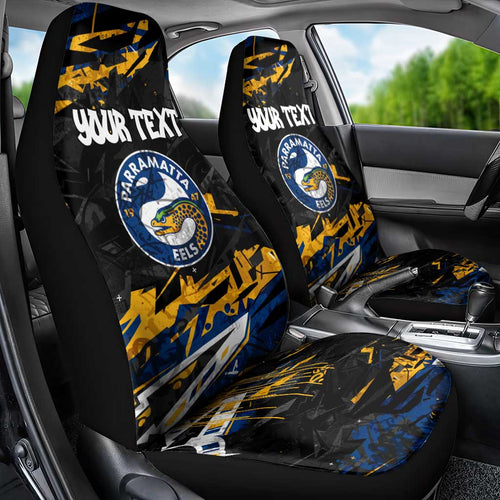 Personalized Parramatta Eels Car Seat Cover Graffiti Grunge Abstract Urban Street Style Design