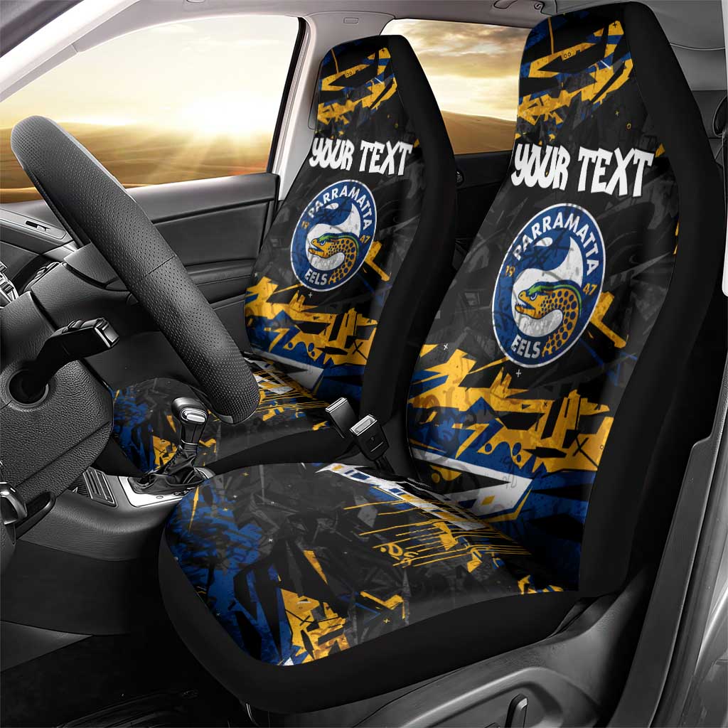 Personalized Parramatta Eels Car Seat Cover Graffiti Grunge Abstract Urban Street Style Design