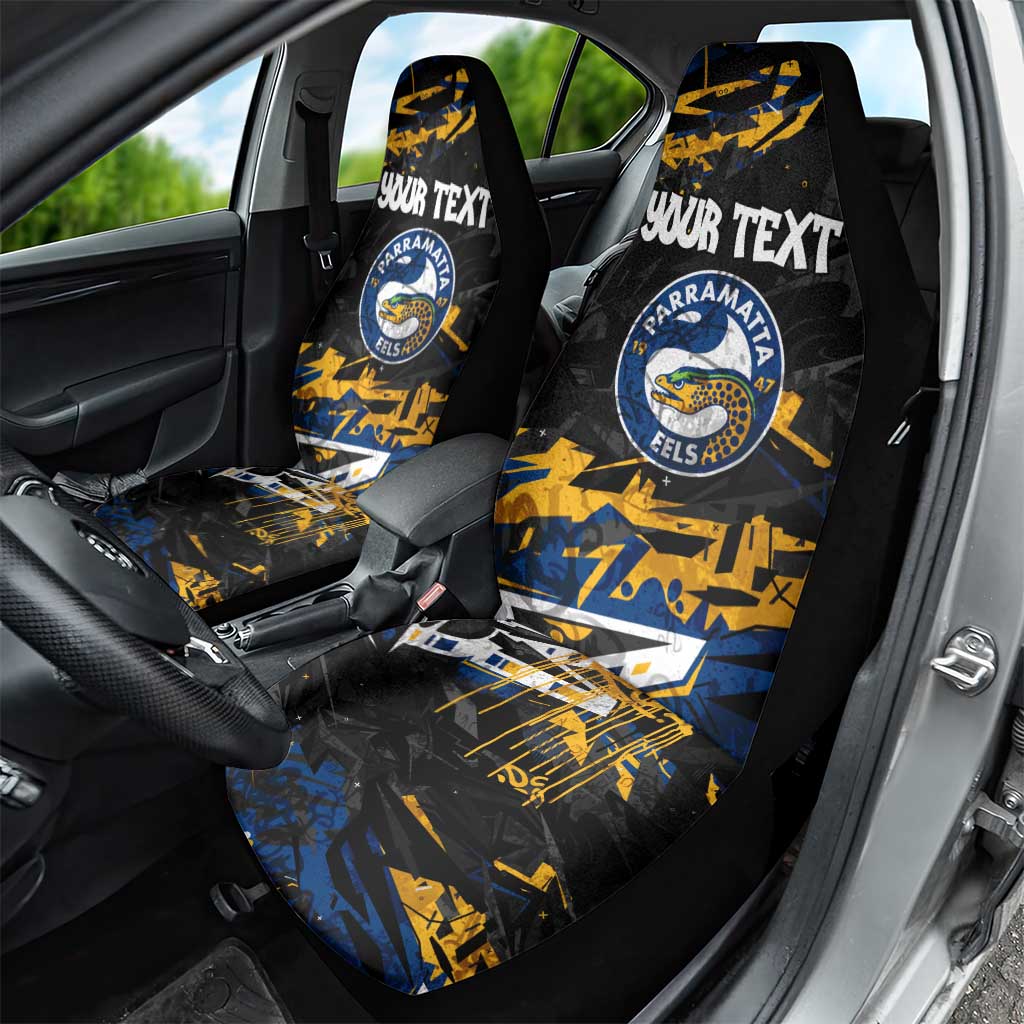 Personalized Parramatta Eels Car Seat Cover Graffiti Grunge Abstract Urban Street Style Design