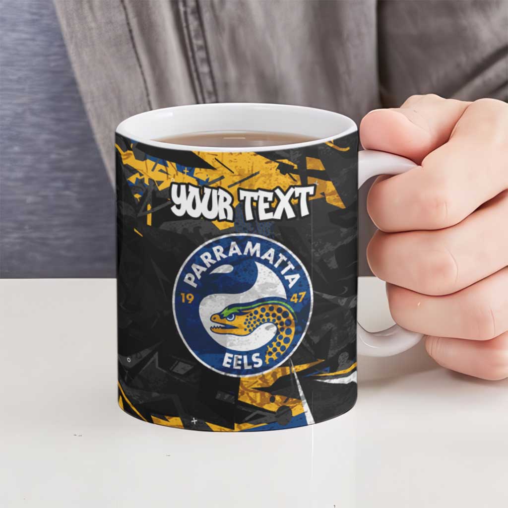 Personalized Parramatta Eels Ceramic Mug Graffiti Grunge Abstract Urban Street Style Design