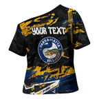Personalized Parramatta Eels Cross Shoulder Shirt Graffiti Grunge Abstract Urban Street Style Design