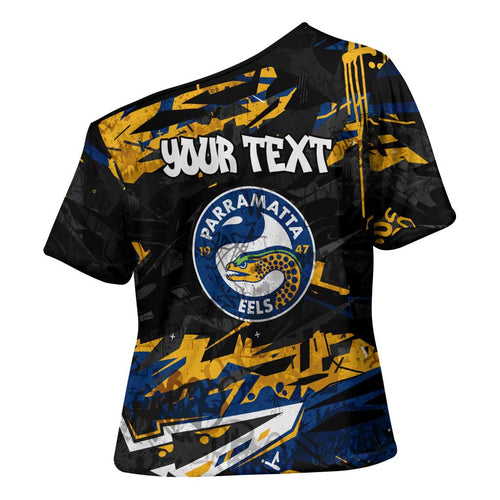 Personalized Parramatta Eels Cross Shoulder Shirt Graffiti Grunge Abstract Urban Street Style Design