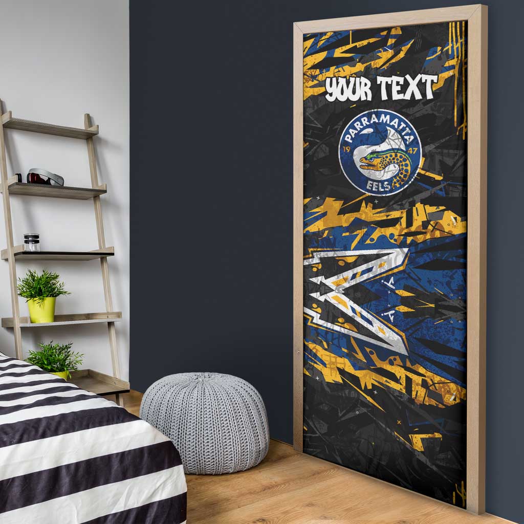 Personalized Parramatta Eels Door Cover Graffiti Grunge Abstract Urban Street Style Design
